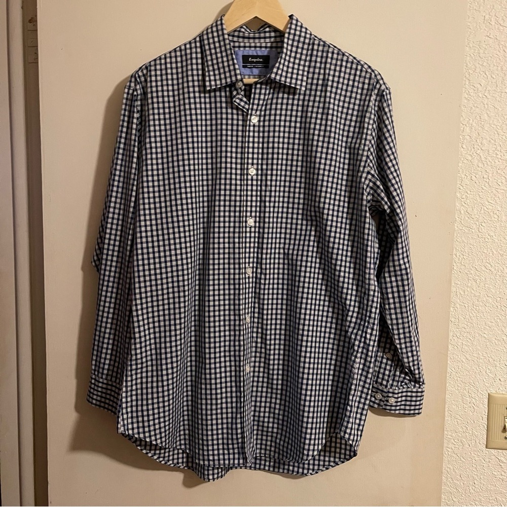Blue‎ and White Casual Button Down Shirt